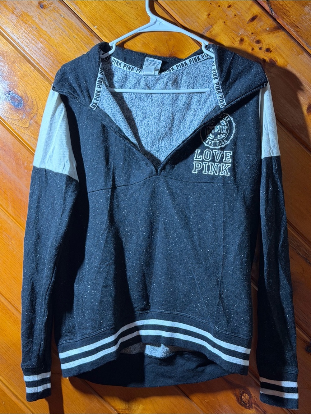Victoria's Secret PINK Black & White Hooded Sweatshirt